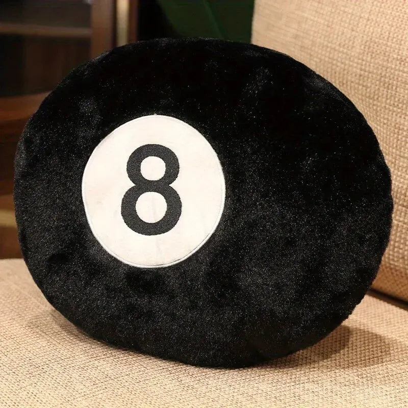 1pc Black 8-Ball Pillow Plush