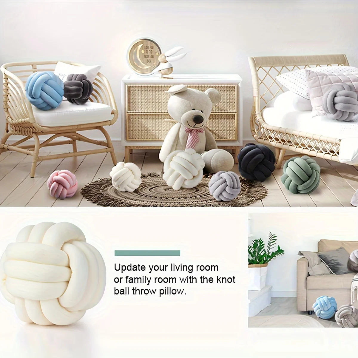 1pc Striped Knot Pillow
