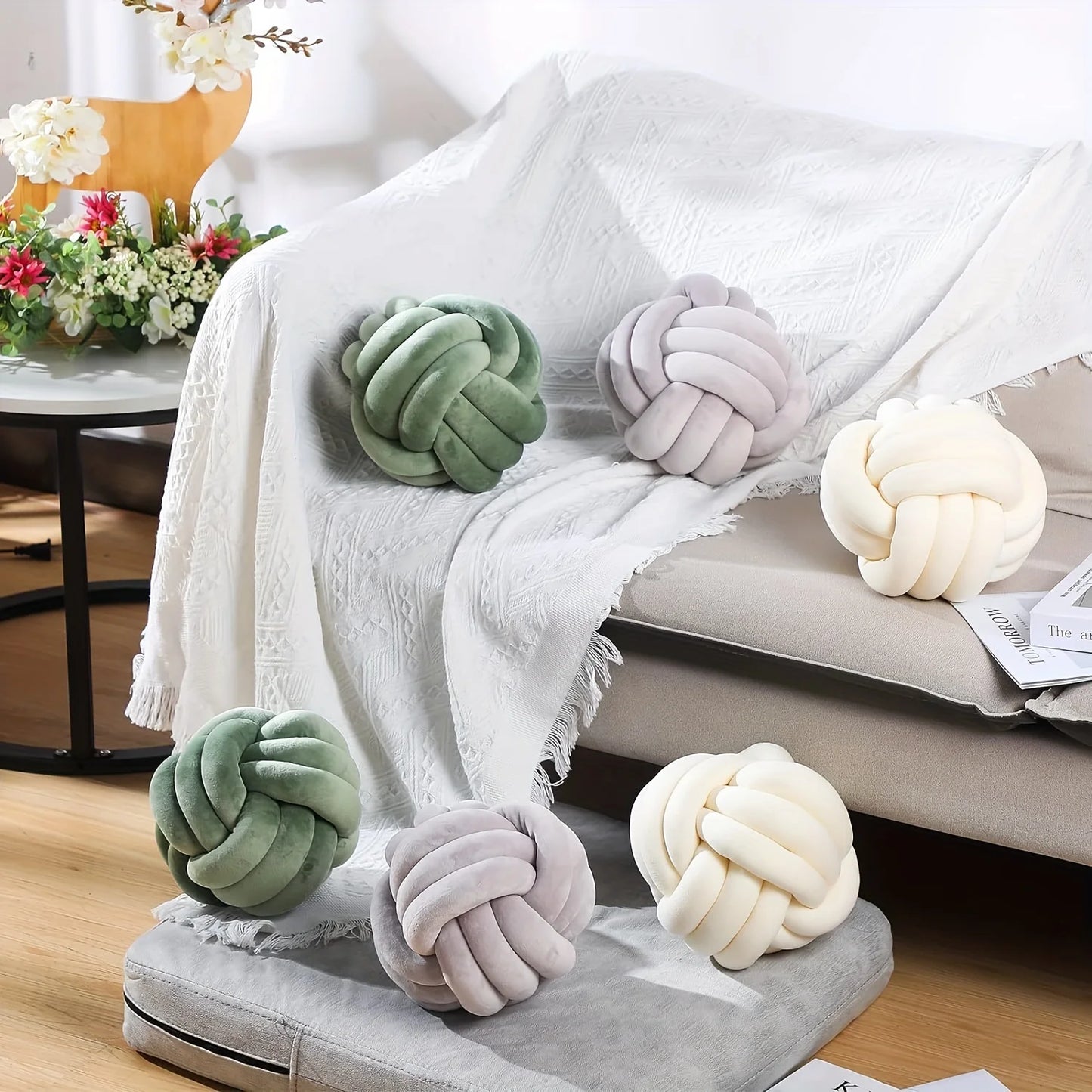 1pc Striped Knot Pillow