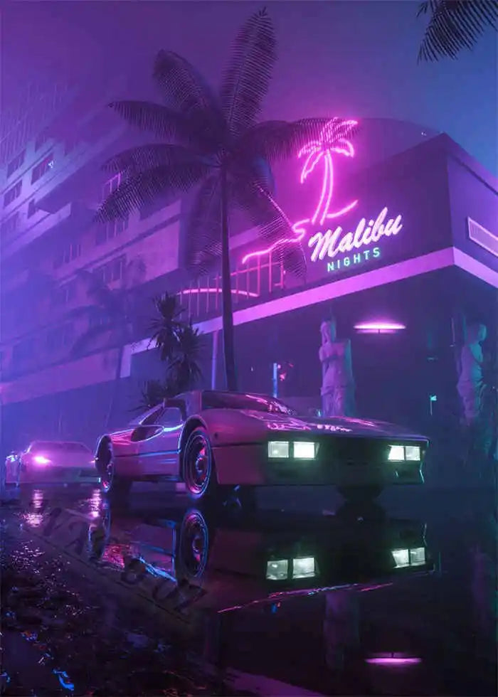 80s Retro Cyberpunk Car Posters