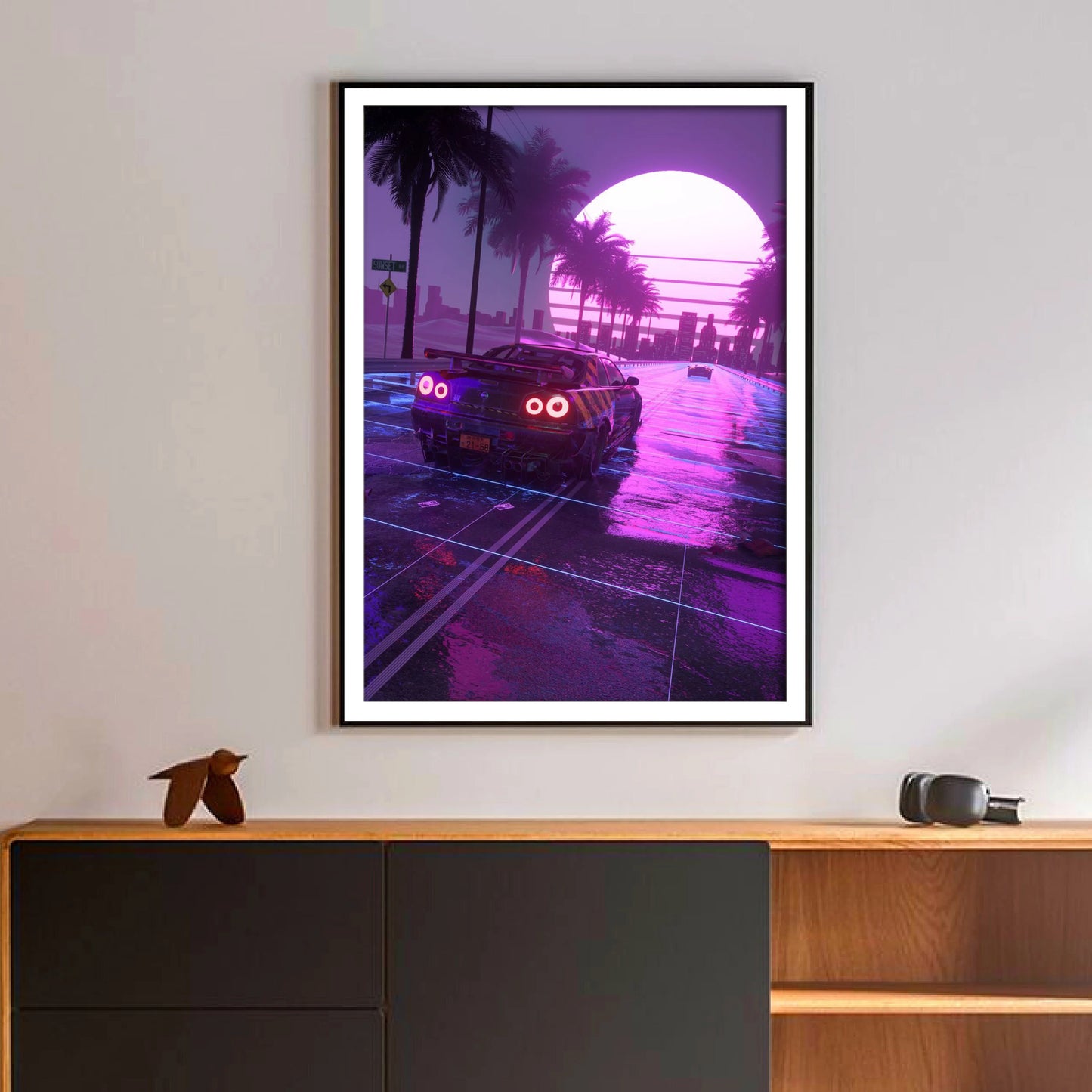 80s Retro Cyberpunk Car Posters