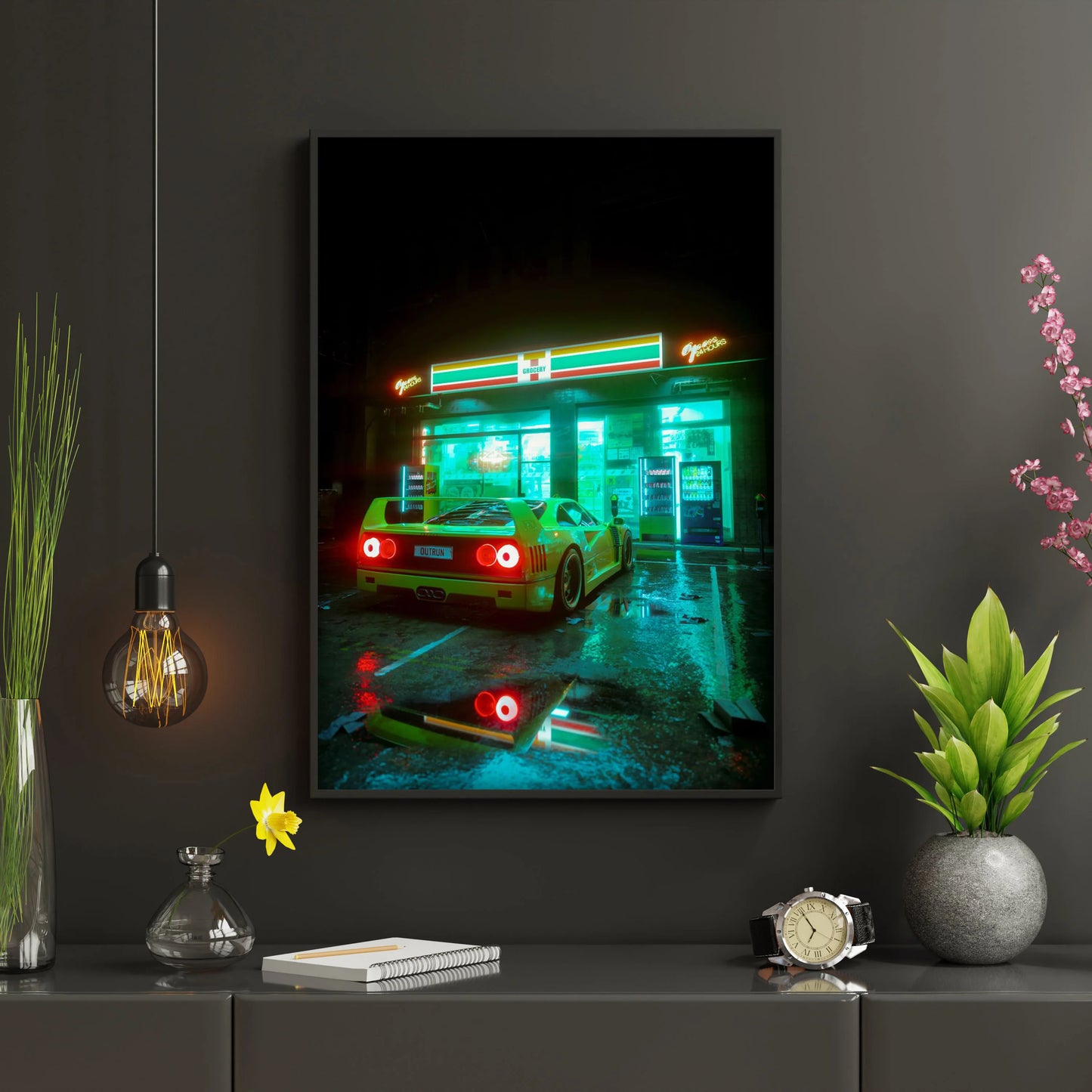 80s Retro Cyberpunk Car Posters