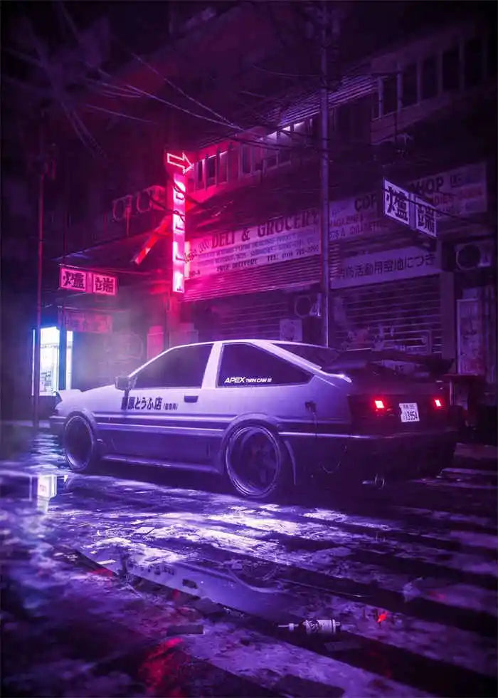 80s Retro Cyberpunk Car Posters
