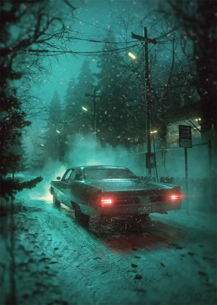 80s Retro Cyberpunk Car Posters