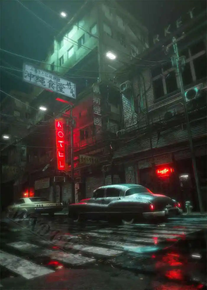 80s Retro Cyberpunk Car Posters