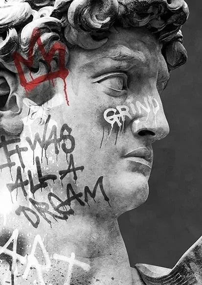Statue of David Graffiti Wall Art