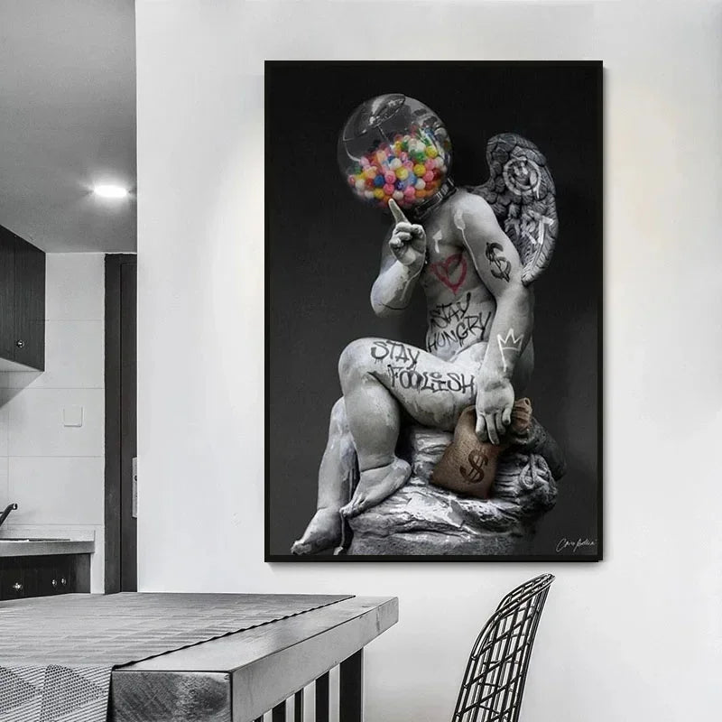 Statue of David Graffiti Wall Art