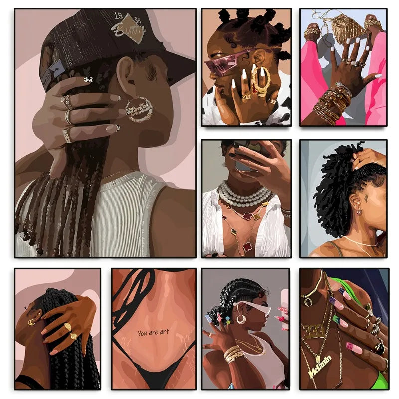 Hip Hop Black Girl Wall Art