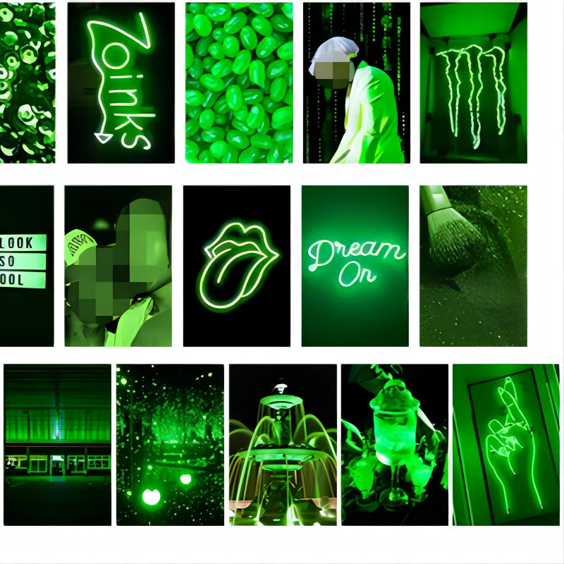 50Pcs Neon Print Poster Collage