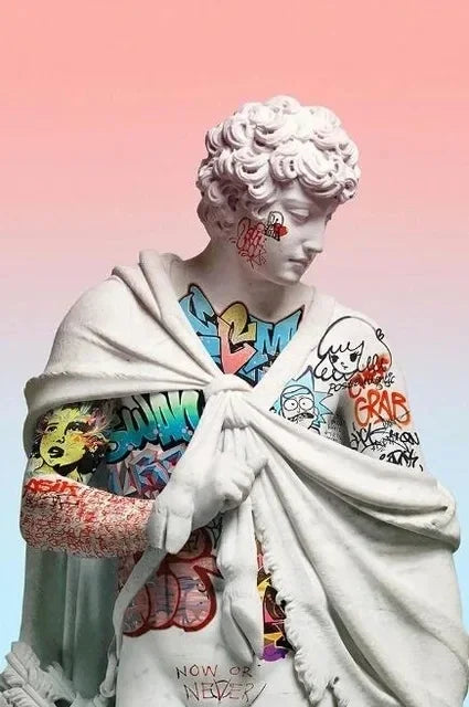 Statue of David Graffiti Wall Art