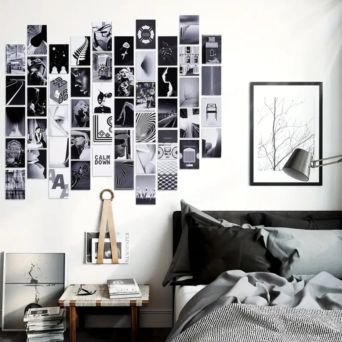 50pcs Black & White Wall Collage