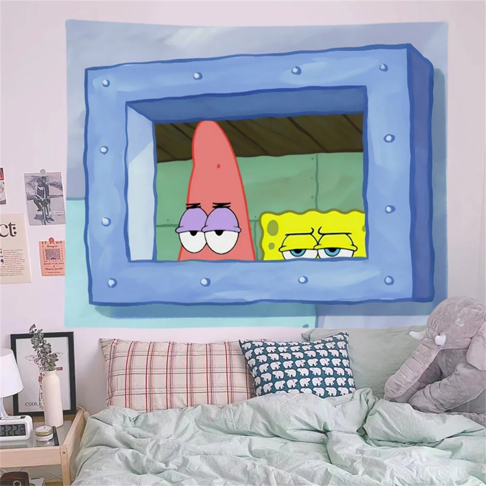 Aesthetic Cartoon Wall Tapestry
