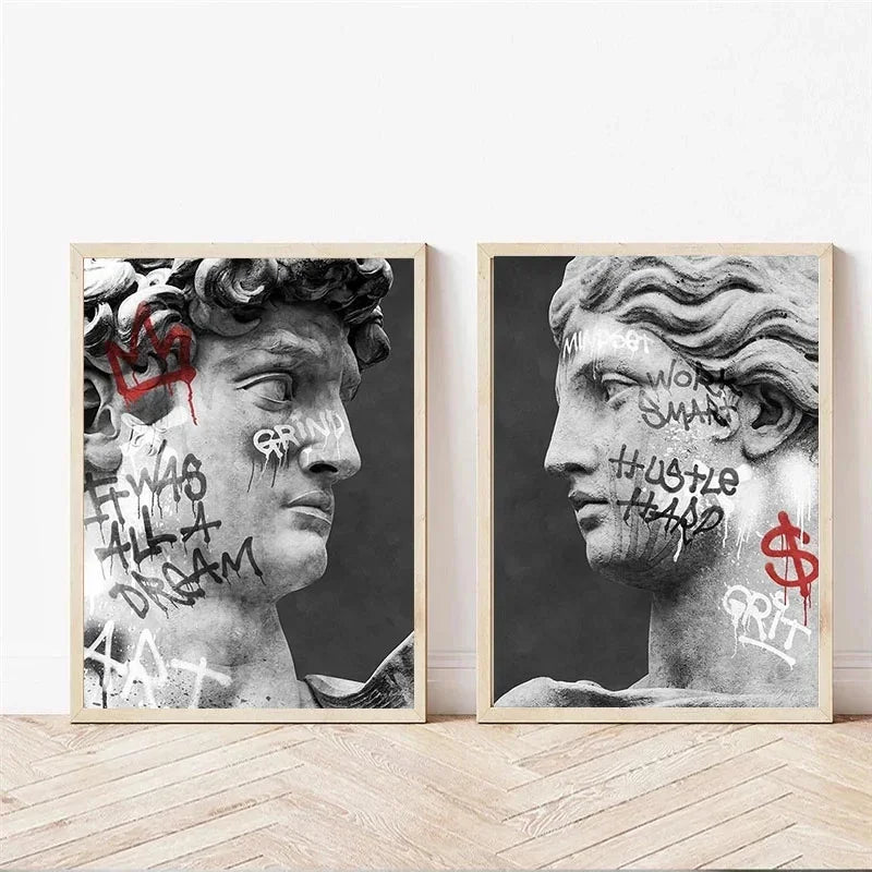 Statue of David Graffiti Wall Art