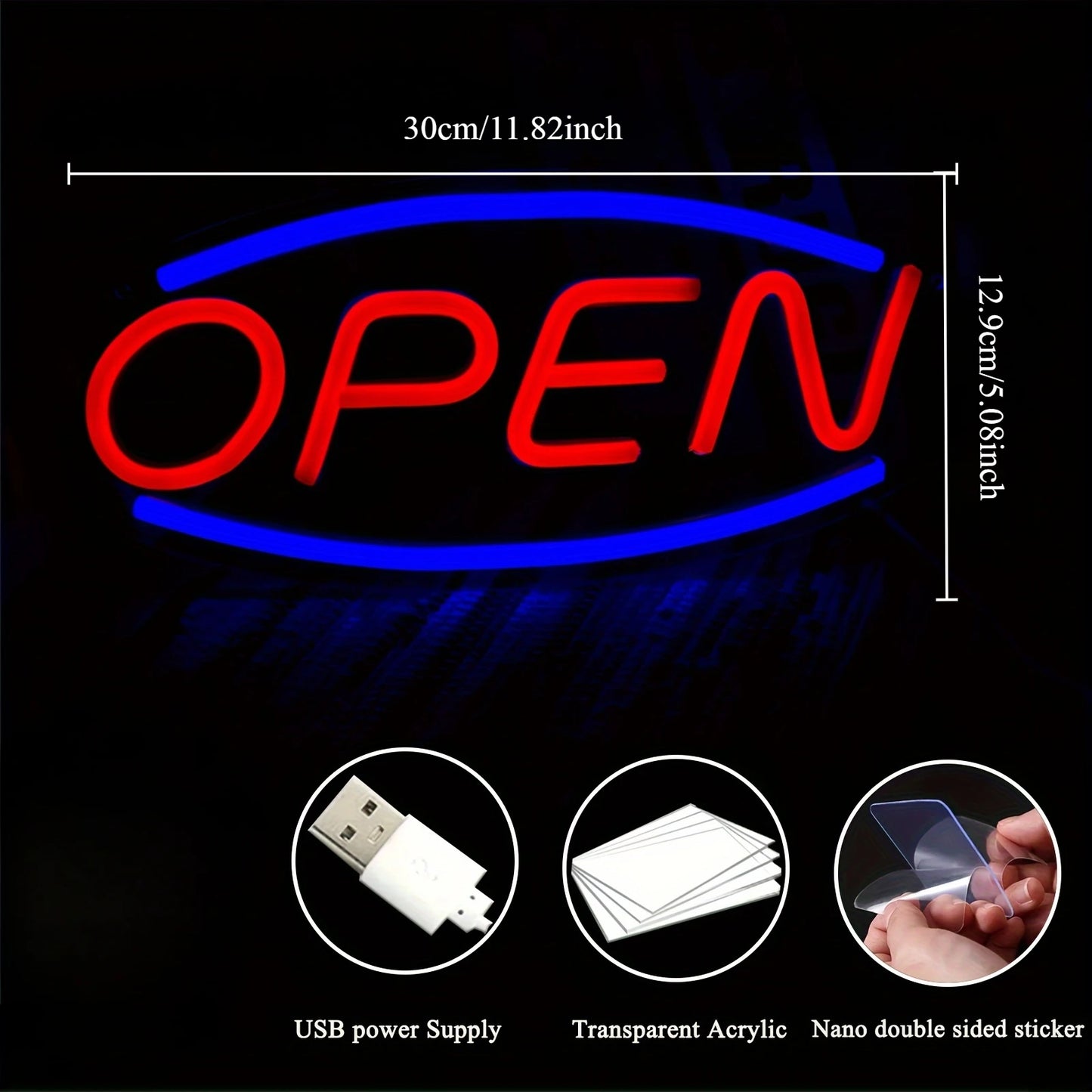 Open Neon Sign LED