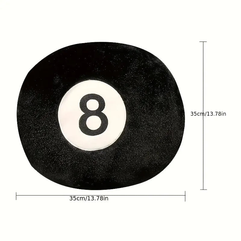 1pc Black 8-Ball Pillow Plush