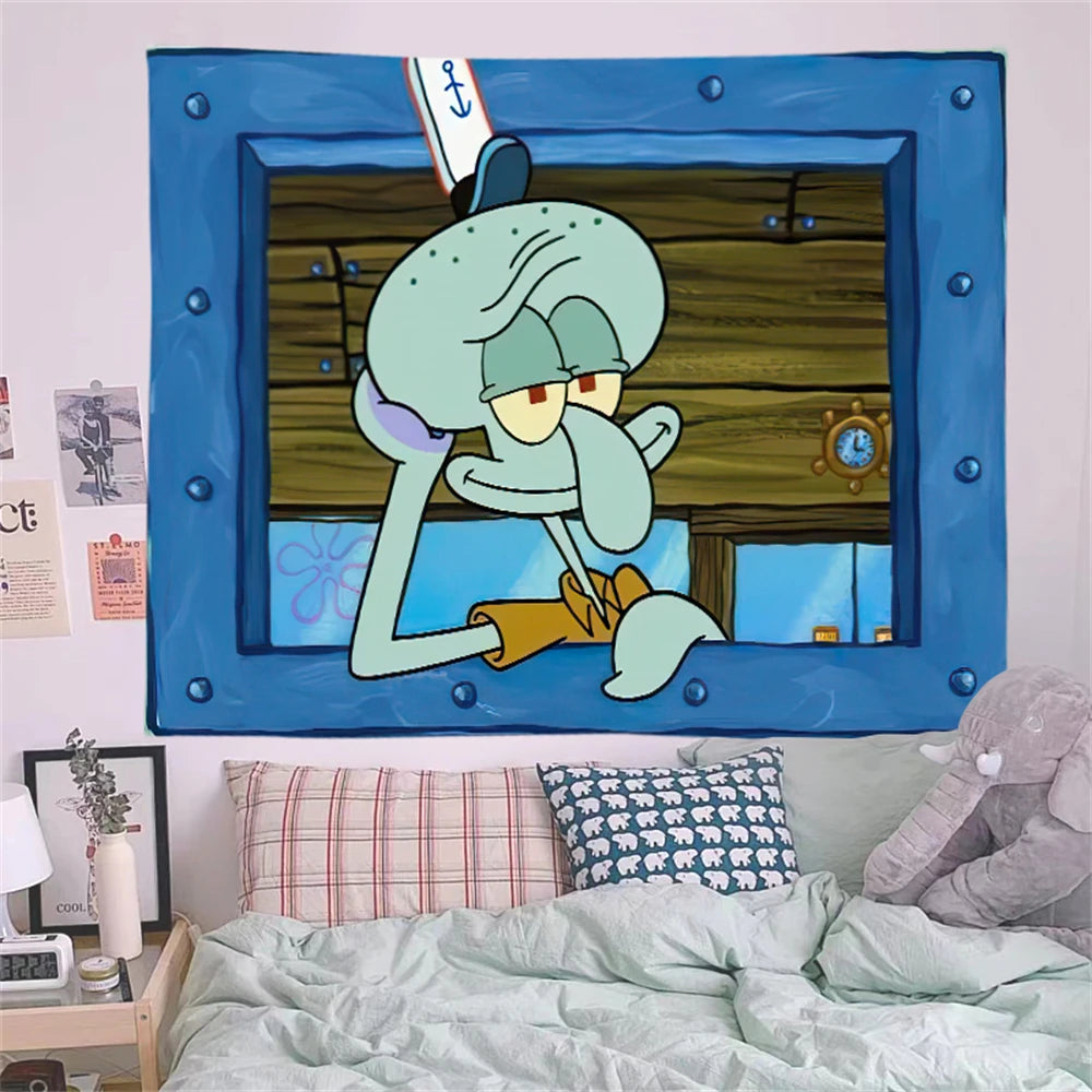 Aesthetic Cartoon Wall Tapestry