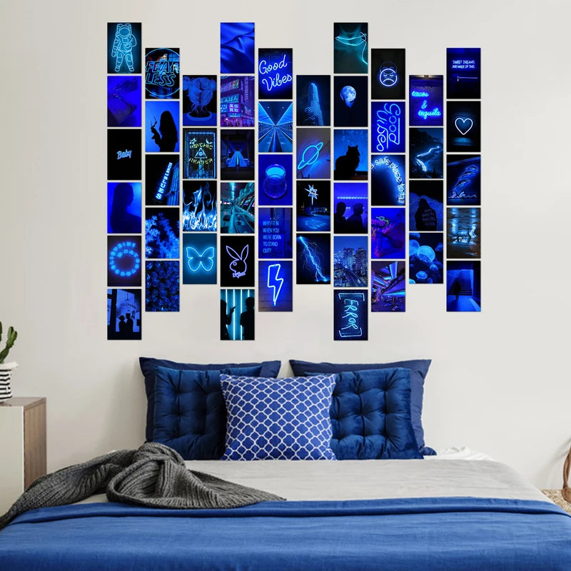 50Pcs Neon Print Poster Collage