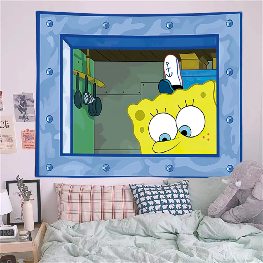 Aesthetic Cartoon Wall Tapestry