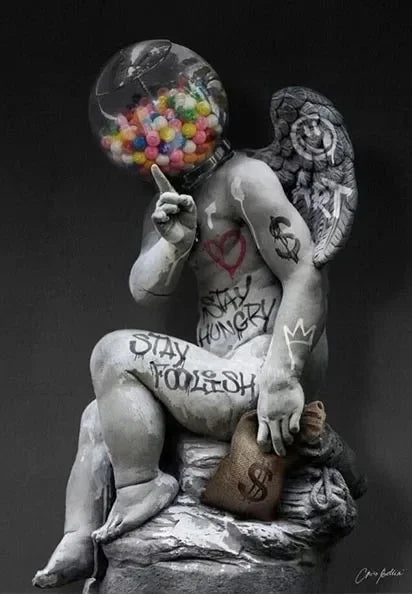 Statue of David Graffiti Wall Art