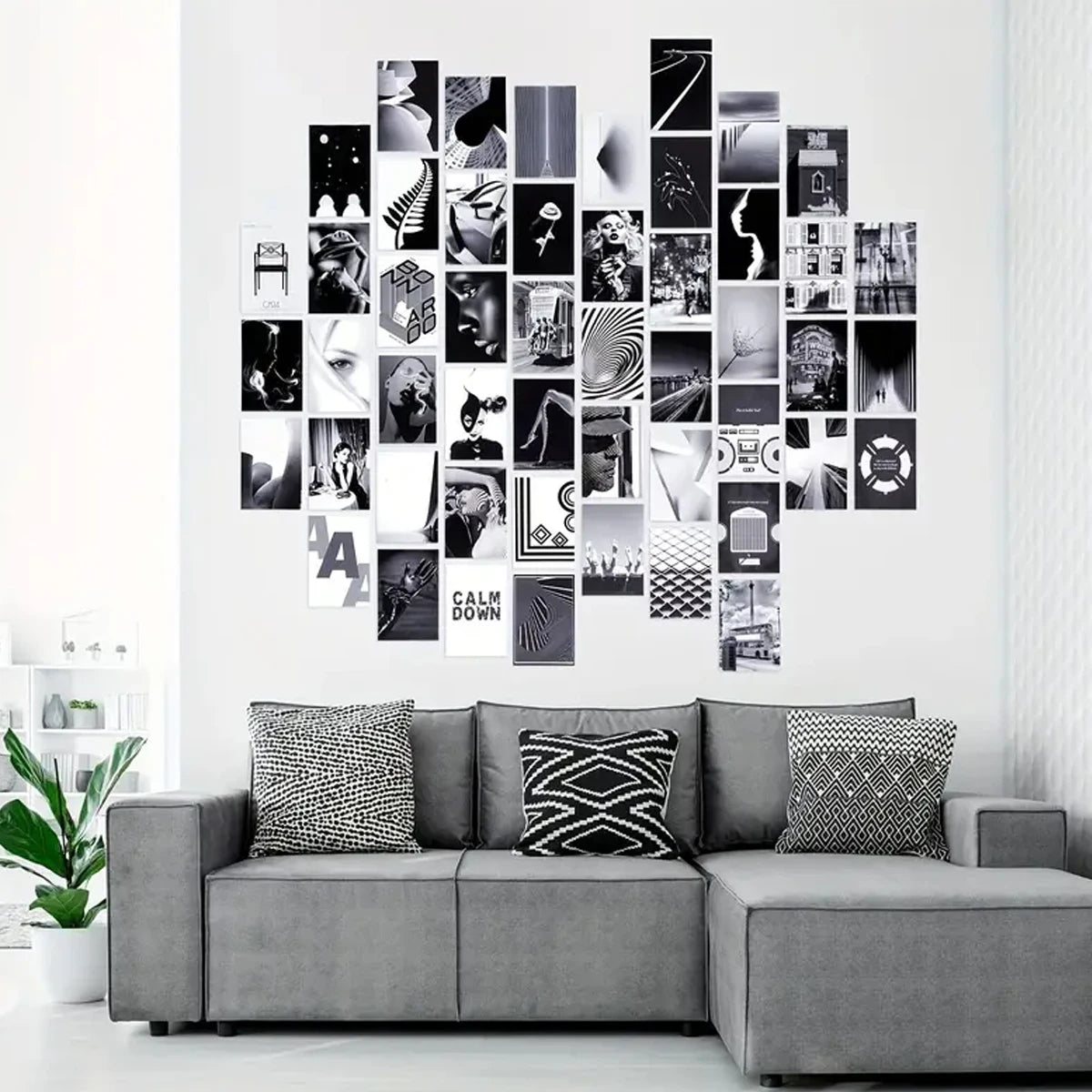 50pcs Black & White Wall Collage